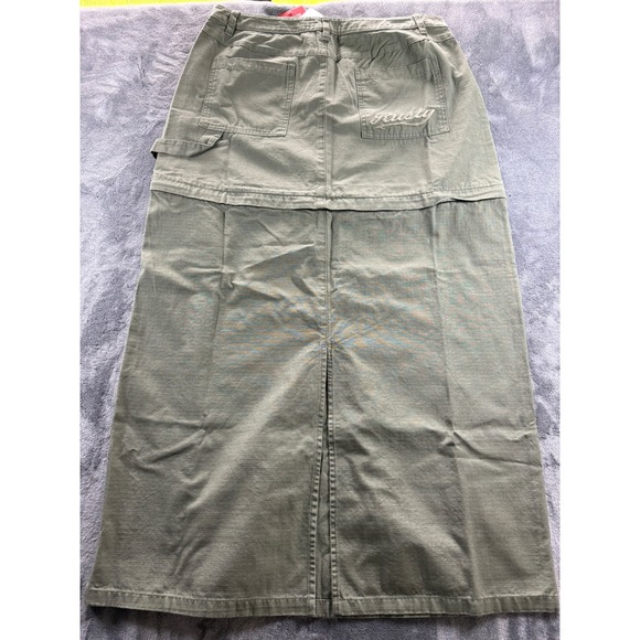 Rusty Billie green Rise Ripstop Zip Off Skirt Army Green Maxi Mini L NEW - Picture 8 of 11